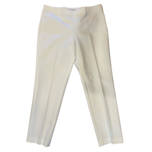 CHAUS New York Women's Flat Front Side Zip Pocket Dress Pants 12 Off White
